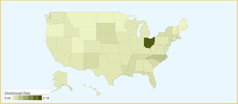 Clickthrough Rate by state